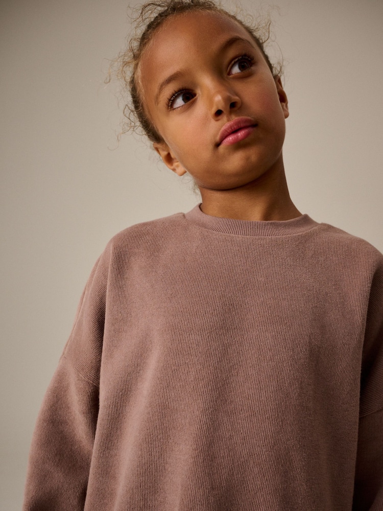 Brown Oversized Cosy Sweatshirt and Wide Leg Set (3-16yrs) - Image 4 of 4