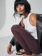 Berry Purple Jersey Denim Leggings - Image 2 of 8