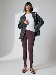 Berry Purple Jersey Denim Leggings - Image 3 of 8