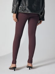 Berry Purple Jersey Denim Leggings - Image 4 of 8