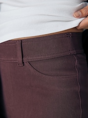 Berry Purple Jersey Denim Leggings - Image 6 of 8
