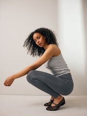 Grey Jersey Denim Leggings - Image 1 of 7