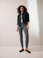 Grey Jersey Denim Leggings - Image 2 of 7