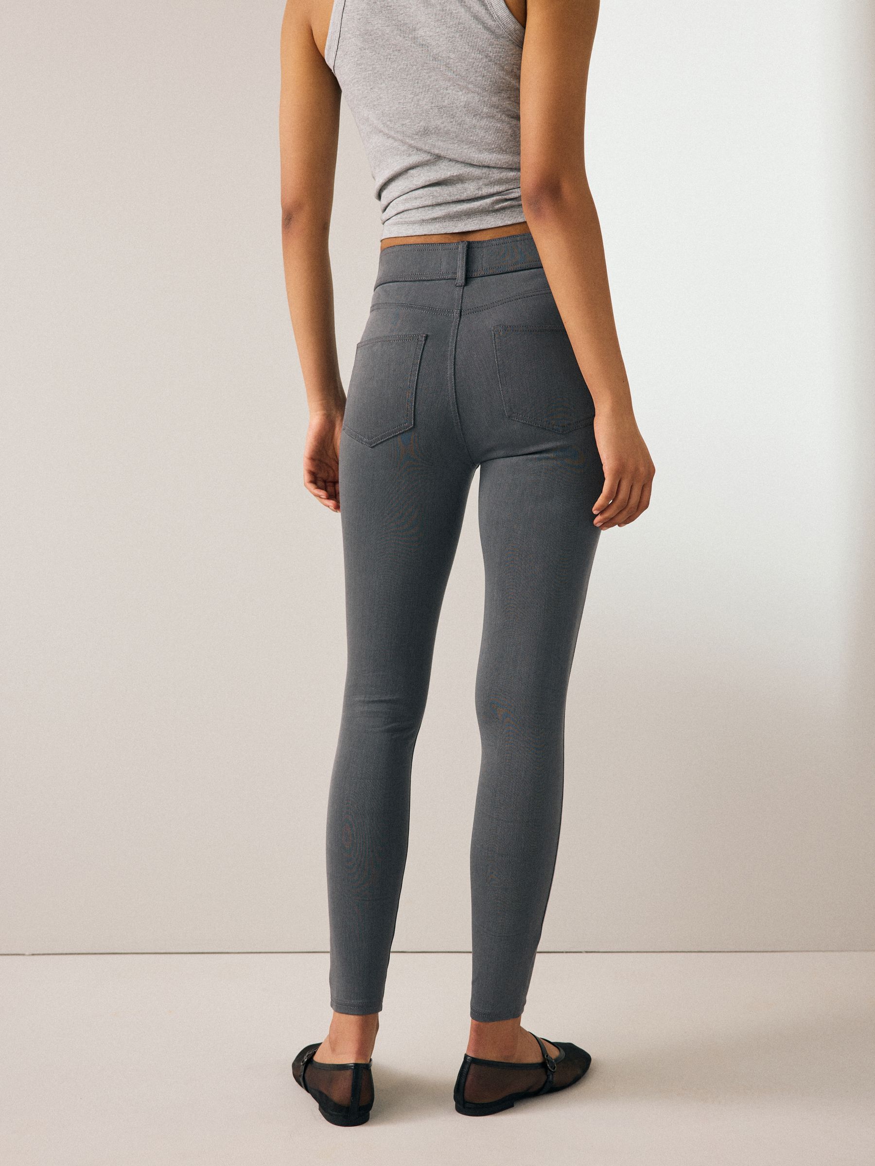 Buy Grey Jersey Denim Leggings from the Next UK online shop