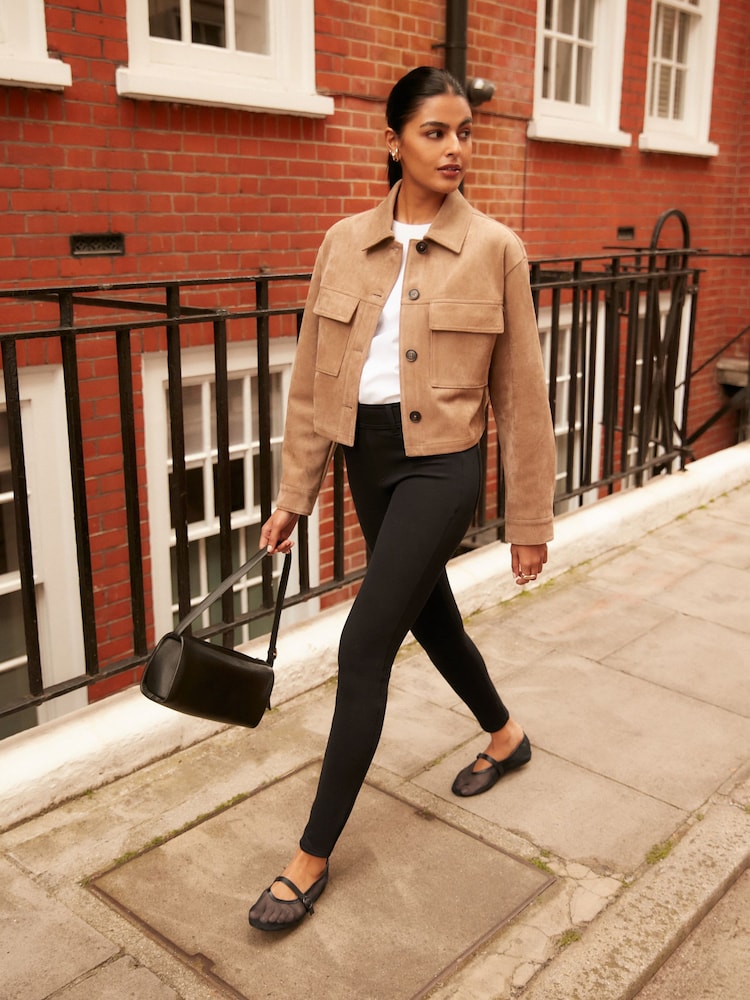 Noir - Brushed Jersey Denim Leggings - Image 1 of 7