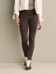 Chocolate Brown Brushed Jersey Denim Leggings - Image 2 of 6