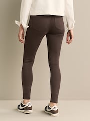 Chocolate Brown Brushed Jersey Denim Leggings - Image 3 of 6