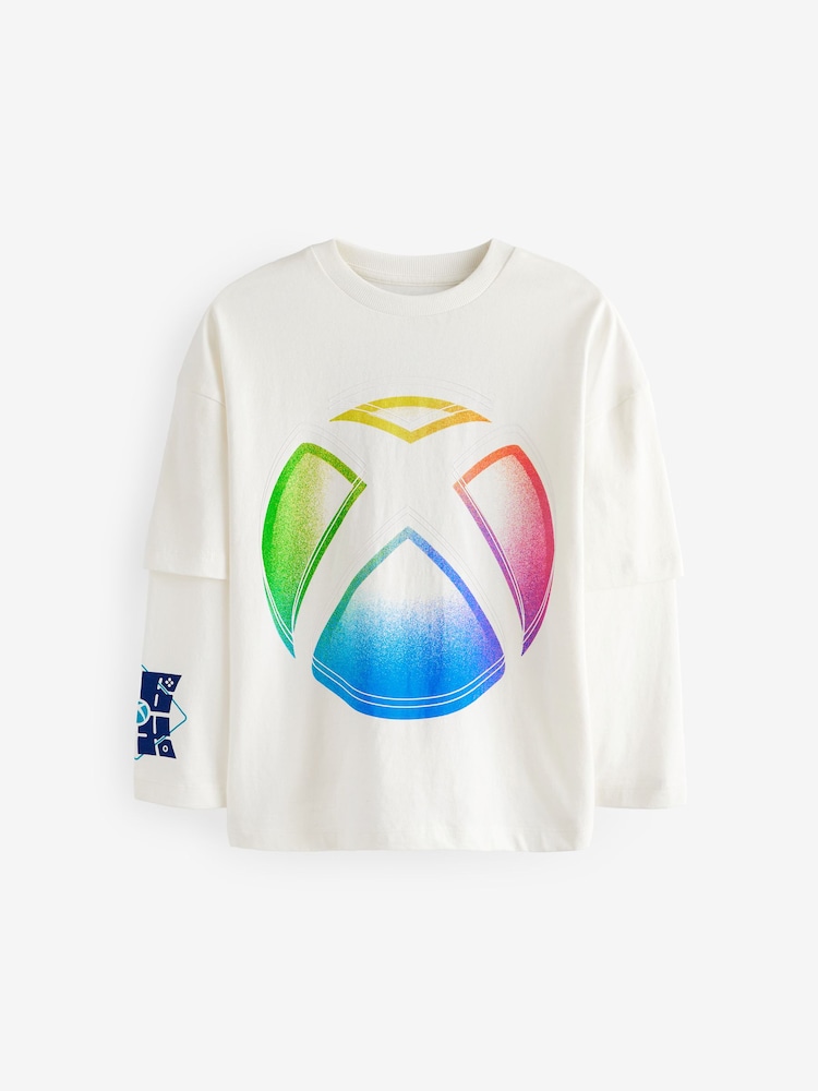 White Licensed Xbox Back Print Long Sleeve T-Shirt (3-16yrs) - Image 1 of 4