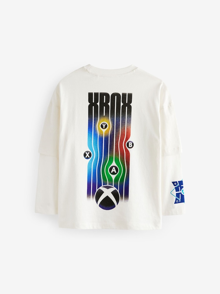 White Licensed Xbox Back Print Long Sleeve T-Shirt (3-16yrs) - Image 2 of 4