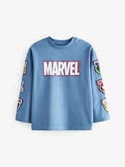 Mid Blue Marvel Avengers Licensed Long Sleeve T-Shirt (3-16yrs) - Image 1 of 5