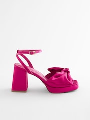 Pink Forever Comfort® Platform Flare Bow Sandals - Image 2 of 7