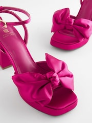 Pink Forever Comfort® Platform Flare Bow Sandals - Image 4 of 7