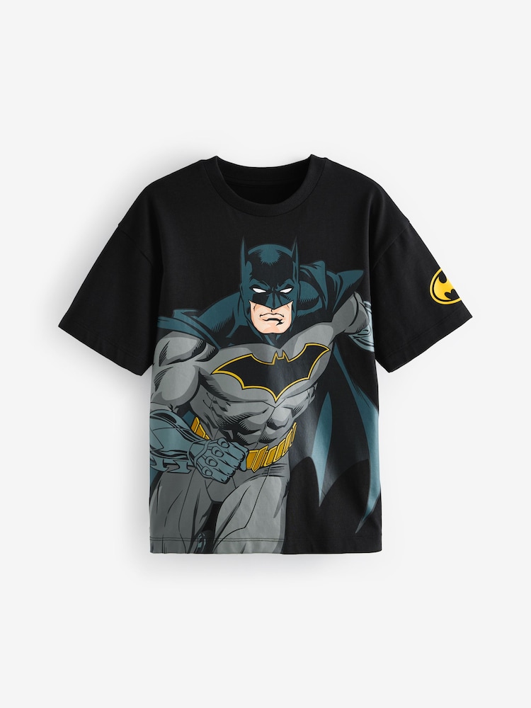 Black Licensed DC Comics Batman 100% Cotton T-Shirt (3-16yrs) - Image 1 of 4