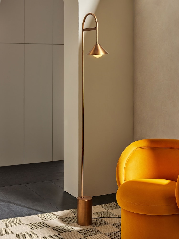 MADE.COM Brass Rhett Floor Arch Lamp - Image 1 of 3