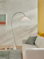 MADE.COM Chrome Mason Marble Arch Floor Lamp - Image 1 of 3