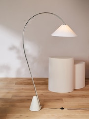MADE.COM Chrome Mason Marble Arch Floor Lamp - Image 2 of 3