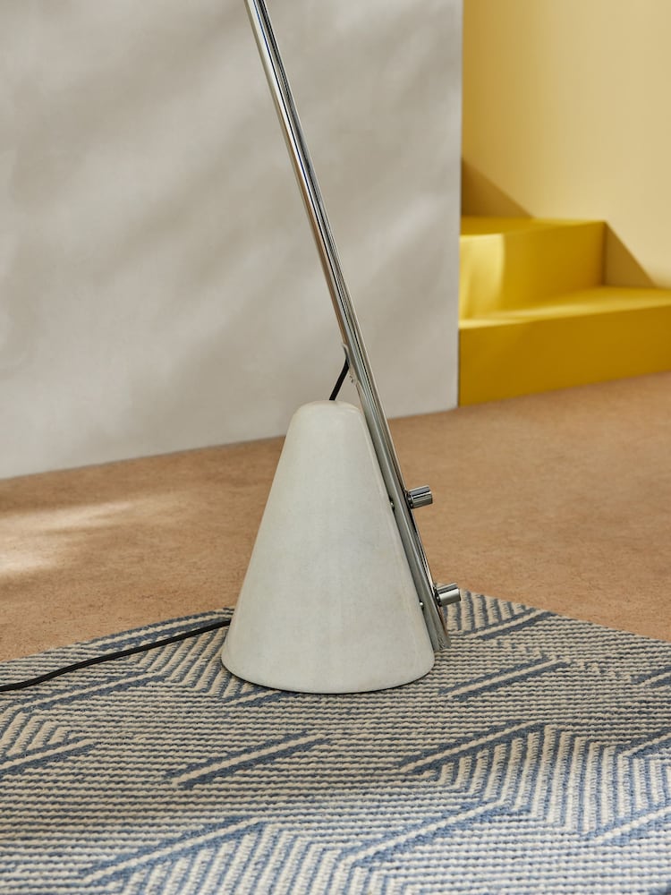 MADE.COM Chrome Mason Marble Arch Floor Lamp - Image 3 of 3