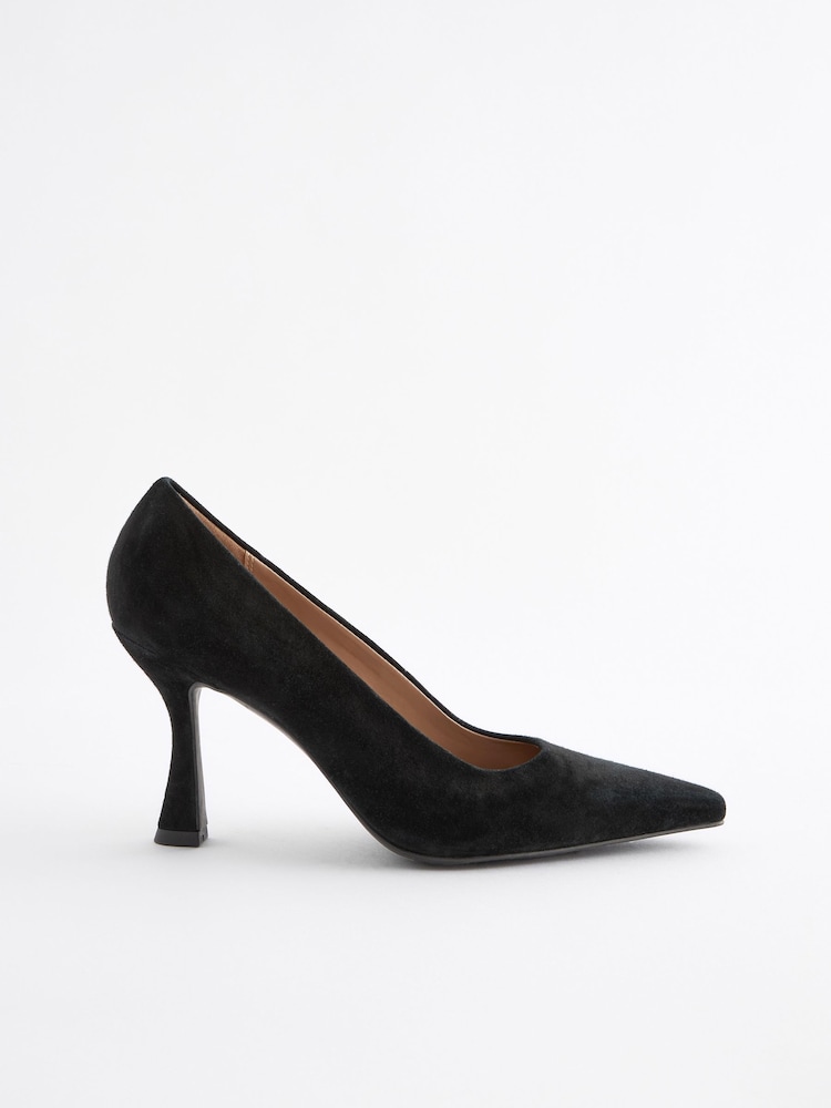 Black Forever Comfort® Leather Chisel Toe Heel Court Shoes - Image 4 of 7