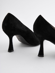 črna - Forever Comfort® Leather Chisel Toe Heel Court Shoes - Slika 5 iz 7
