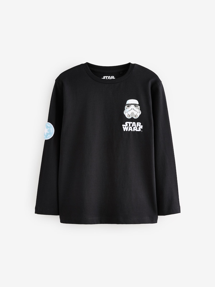 Black License Star Wars Long Sleeve T-Shirt (3-16yrs) - Image 1 of 5