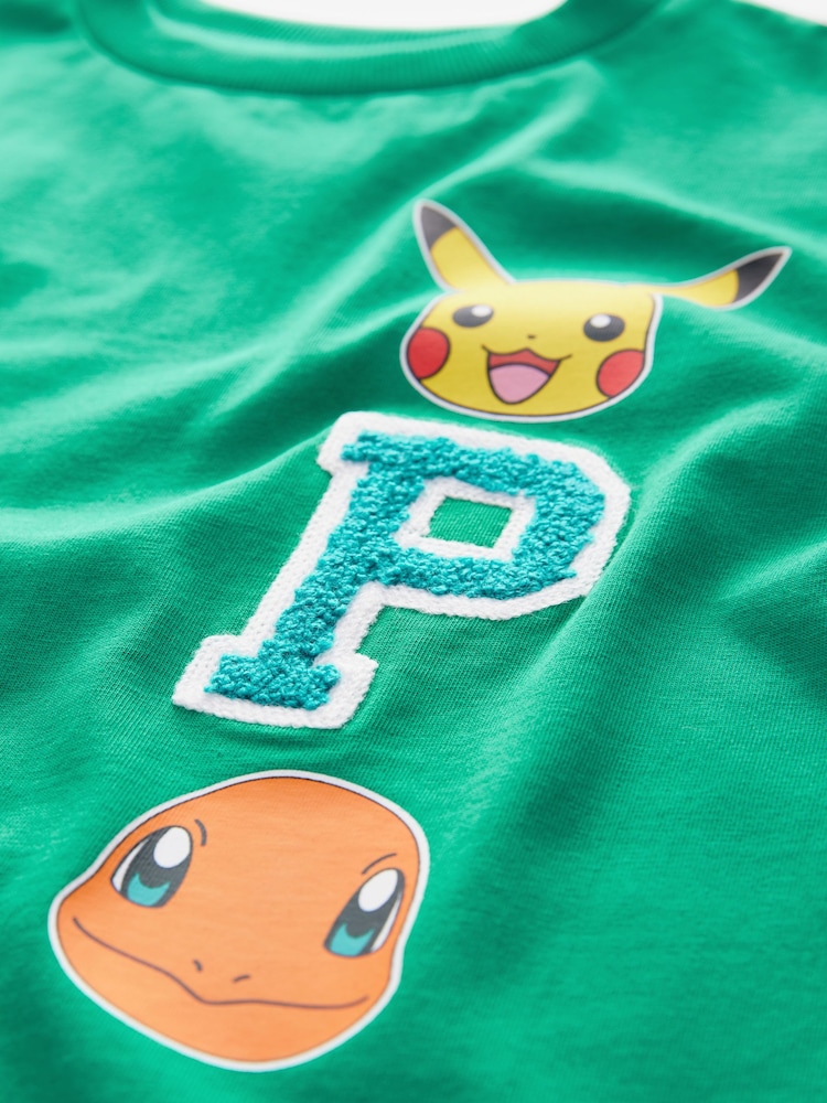 Green 100% Cotton Pokémon License Short Sleeve T-Shirt (4-16yrs) - Image 2 of 4 Green 100% Cotton Pokémon License Short Sleeve T-Shirt (4-16yrs) - Image 2 of 4
