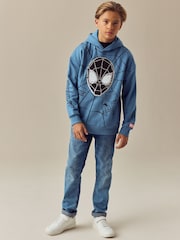 Mid Blue Licensed Spiderman Flip Sequin Hoodie (3-16yrs) - Image 2 of 11