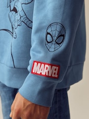 Mid Blue Licensed Spiderman Flip Sequin Hoodie (3-16yrs) - Image 4 of 11