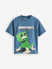 Mid Blue Licensed Minecraft T-Shirt (3-16yrs) - Image 1 of 4