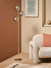 MADE.COM Grey/Brass Globe Floor Light - Image 2 of 7