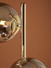MADE.COM Grey/Brass Globe Floor Light - Image 4 of 7