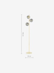 MADE.COM Grey/Brass Globe Floor Light - Image 7 of 7