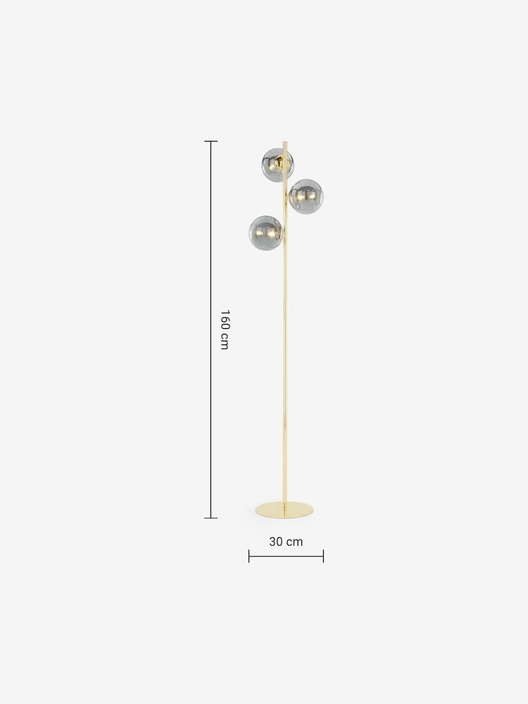 MADE.COM Grey/Brass Globe Floor Light - Image 7 of 7
