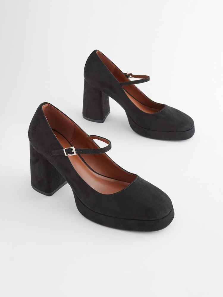 Black Forever Comfort® Platform Mary Jane Heels - Image 1 of 5