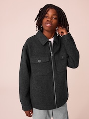 Grey Check Shacket (3-16yrs) - Image 1 of 4