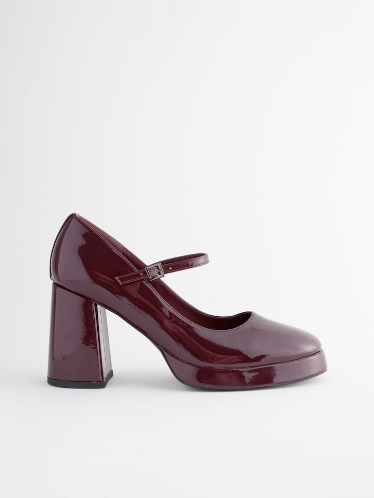 Buy Burgundy Forever Comfort® Platform Mary Jane Heels from Next
