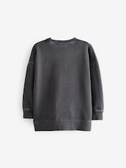 Grey Garment Dyed Minecraft Crew Neck 100% Cotton Sweatshirt (3-16yrs) - Image 2 of 4