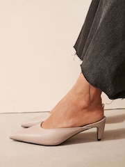Grey Forever Comfort® Point Toe Peg Heel Mules - Image 2 of 7