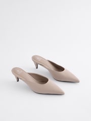 Grey Forever Comfort® Point Toe Peg Heel Mules - Image 3 of 7