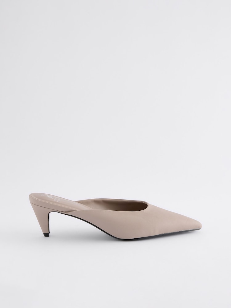 Grey Forever Comfort® Point Toe Peg Heel Mules - Image 4 of 7