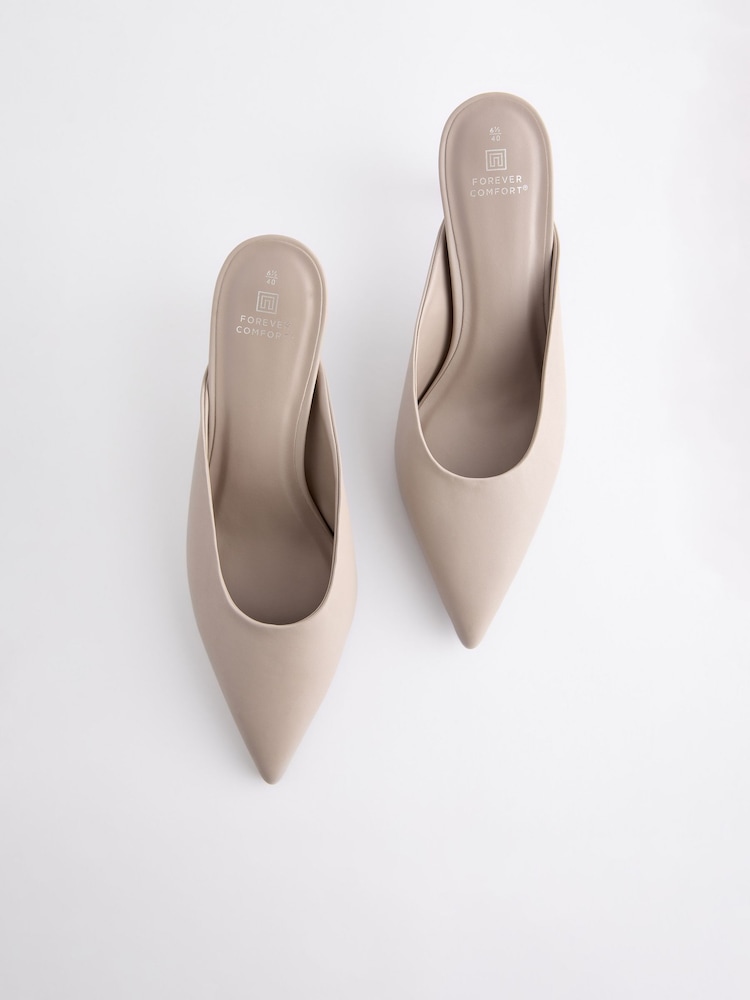 Grey Forever Comfort® Point Toe Peg Heel Mules - Image 5 of 7