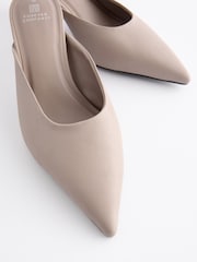 Grey Forever Comfort® Point Toe Peg Heel Mules - Image 6 of 7
