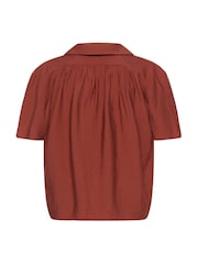 Kaffe Brown KAemily Collared V-Neck Blouse - Image 6 of 6