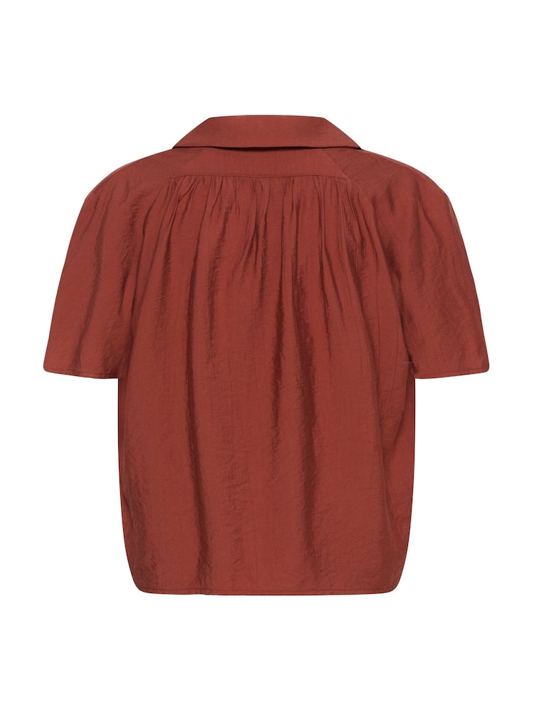 Kaffe Brown KAemily Collared V-Neck Blouse - Image 6 of 6
