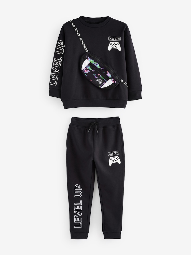 Black Licensed XBox Crew Neck Sweat and Jogger Set (3-16yrs) - Image 1 of 5