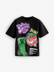 Noir Graffiti - T-shirt Minecraft sous licence (3-16 ans) - Image 1 de 4
