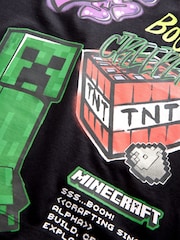 Noir Graffiti - T-shirt Minecraft sous licence (3-16 ans) - Image 4 de 4