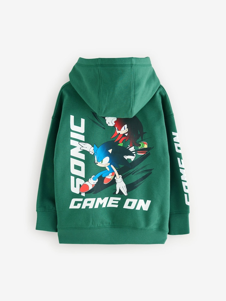 Green Sonic Hoodie (3-16yrs) - Image 2 of 5 Green Sonic Hoodie (3-16yrs) - Image 2 of 5