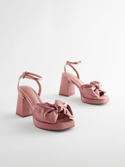 Pink Nude Forever Comfort® Platform Flare Bow Sandals - Image 5 of 10