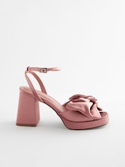 Pink Nude Forever Comfort® Platform Flare Bow Sandals - Image 6 of 10