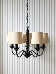 Laura Ashley Black Norbury 5 Light Pendant Light - Image 2 of 5